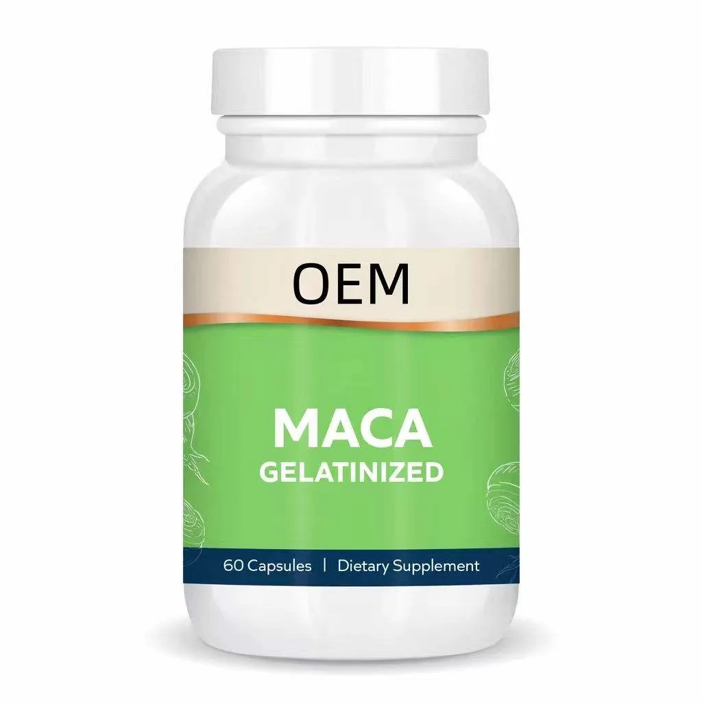 Gelatinized Maca Capsules 60 Count OEM Dietary Supplement for Energy and Vitality Support