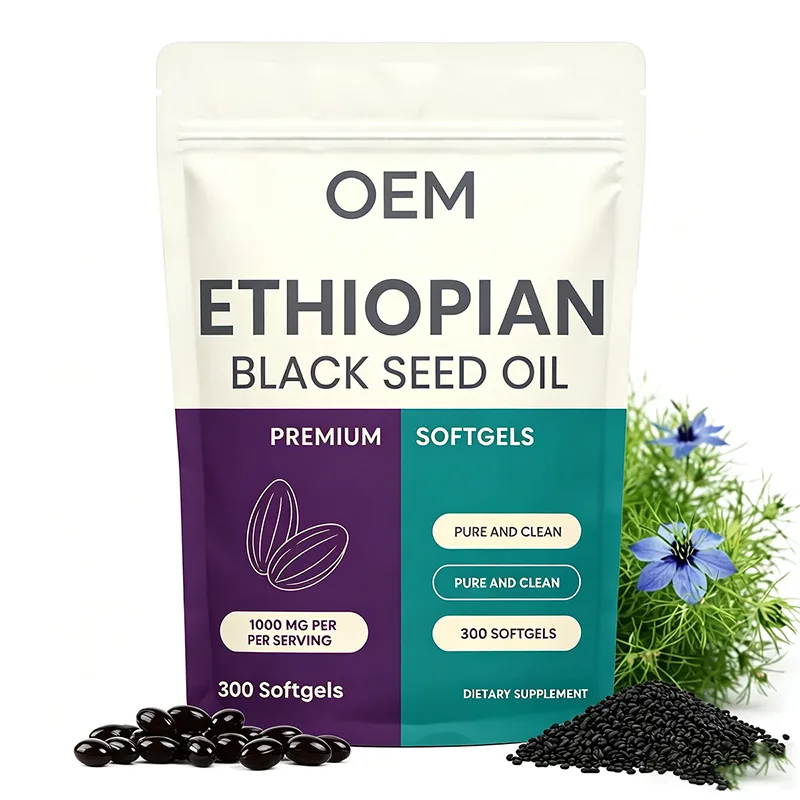 Ethiopian Black Seed Oil Premium Softgels 1000mg Per Serving 300 Count Pure and Clean OEM Dietary Supplement