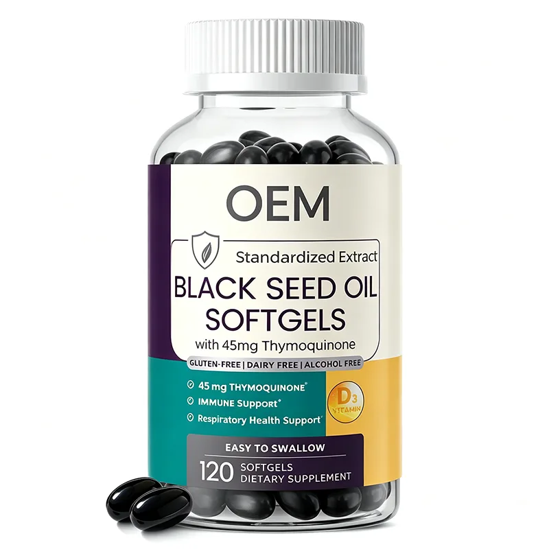 Black Seed Oil Softgels Standardized Extract with Thymoquinone 120 Count Gluten Free Dairy Free Alcohol Free for Immune Support