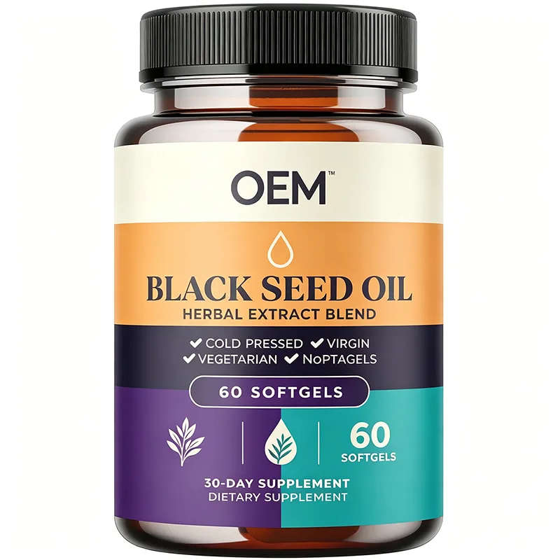 Black Seed Oil Herbal Extract Blend Cold Pressed Virgin 60 Softgels 30 Day Supply OEM Dietary Supplement