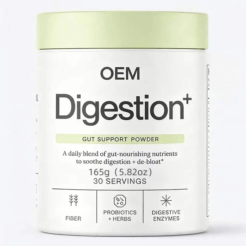 Digestion Gut Support Powder 30 Servings 165g 5.82oz with Probiotics Digestive Enzymes Fiber for Gut Nourishing