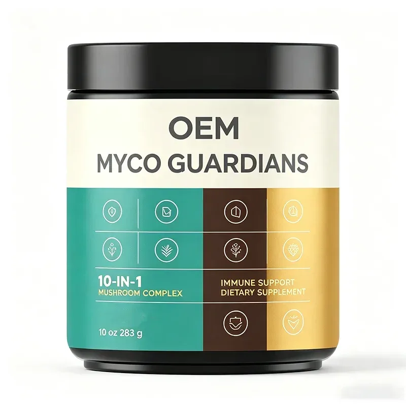 Mycoguardians 10 in 1 Immune Support Mushroom Complex Powder 10oz 283g OEM Dietary Supplement for Daily Immune Wellness