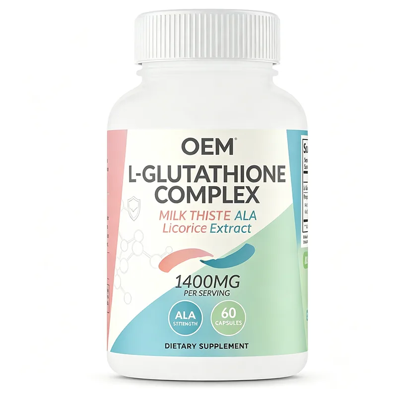 L Glutathione Complex 1400mg Per Serving Capsules 60 Count with Milk Thistle Licorice Extract and ALA OEM Dietary Supplement