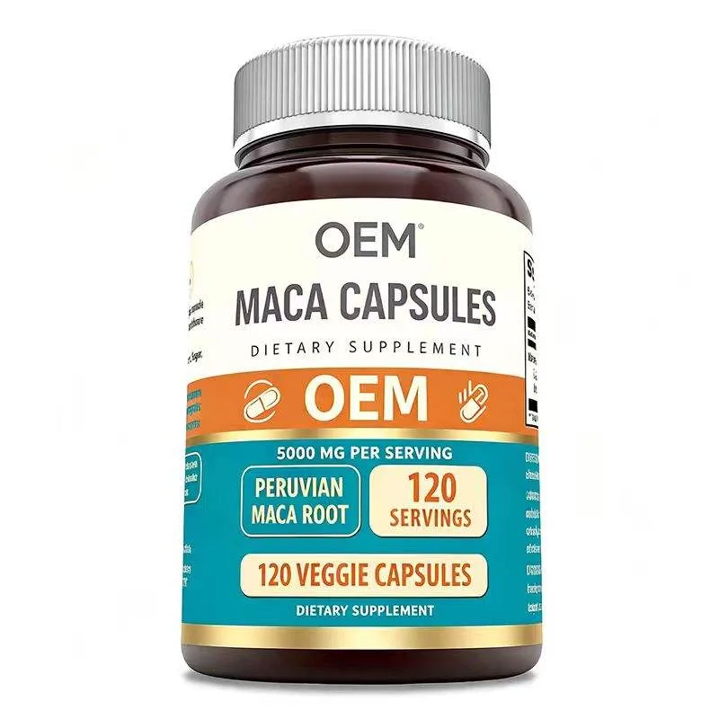 Maca Capsules 5000mg Peruvian Maca Root 120 Veggie Capsules 120 Servings OEM Dietary Supplement