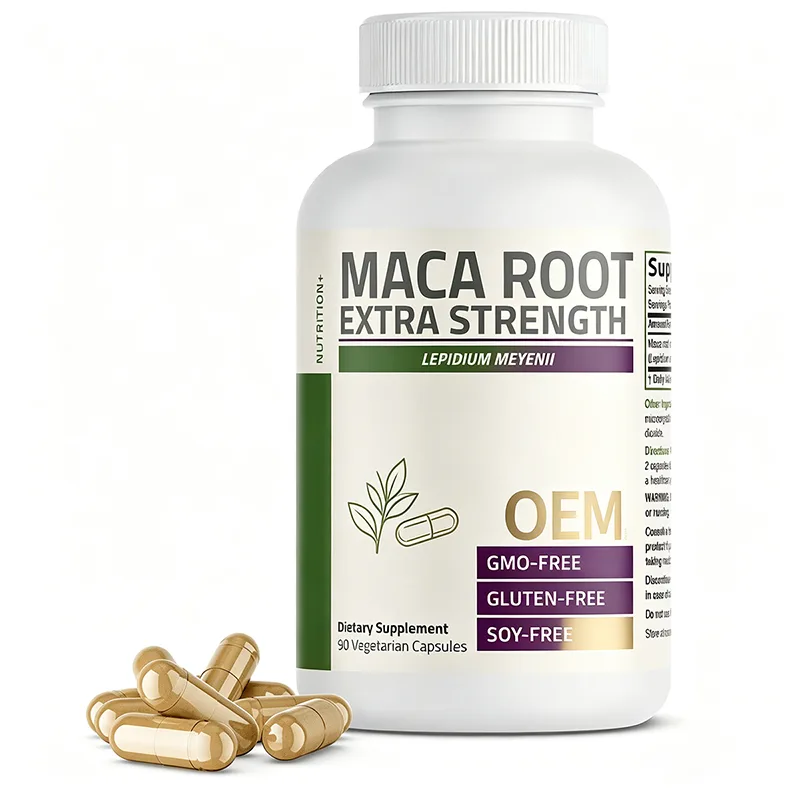 Nutrition Plus Maca Root Extra Strength Lepidium Meyenii 90 Vegetarian Capsules GMO Free OEM Dietary Supplement