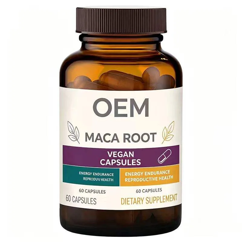 Maca Root Vegan Capsules 60 Count OEM Supplement for Energy Endurance and Reproductive Health Support