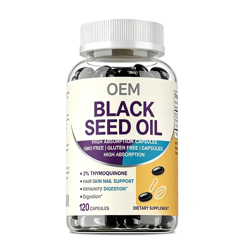 Black Seed Oil High Absorption Capsules 120 Count GMO Free Gluten Free with 2 Percent Thymoquinone for Hair Skin Nails Immunity