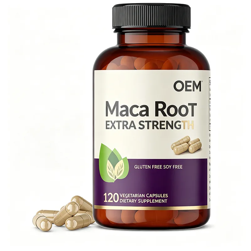 Maca Root Extra Strength Capsules 120 Vegetarian Count Gluten Free Soy Free OEM Dietary Supplement