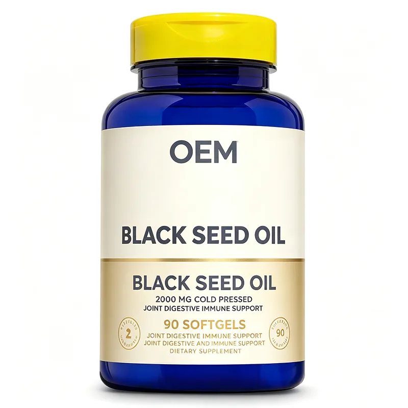 Black Seed Oil 2000mg Cold Pressed 90 Softgels OEM Supplement for Joint Digestive and Immune Support