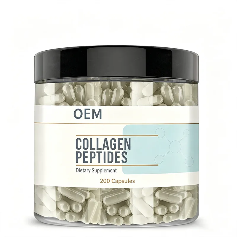 Collagen Peptides Capsules 200 Count OEM Dietary Supplement for Daily Wellness Support