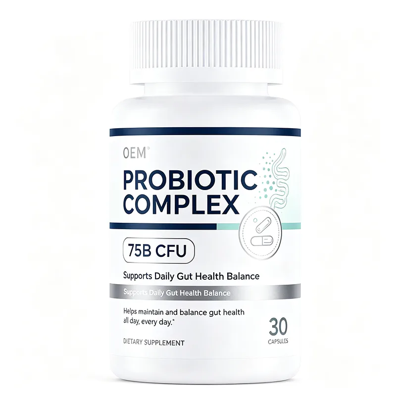 Probiotic Complex 75 Billion CFU 30 Capsules OEM Supplement for Daily Gut Health Balance Support