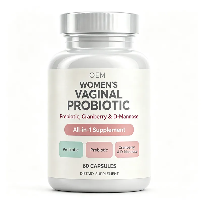 Women's Vaginal Probiotic Capsules 60 Count with Prebiotic Cranberry and D Mannose All in 1 OEM Supplement for Feminine Wellness