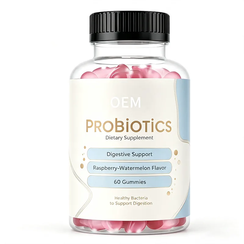 Probiotics Gummies 60 Count Raspberry Watermelon Flavor OEM Supplement for Digestive Support and Healthy Bacteria