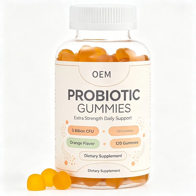 Probiotic Gummies Extra Strength Daily Support 5 Billion CFU Orange Flavor 120 Count OEM Dietary Supplement