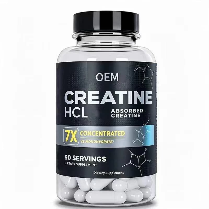 Creatine HCL 7X Concentrated Vs Monohydrate 90 Servings OEM Dietary Supplement for Performance Support