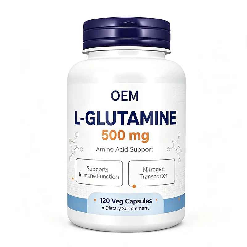 L Glutamine 500mg Amino Acid Support 120 Veg Capsules OEM Supplement for Nitrogen Transporter and Immune Function