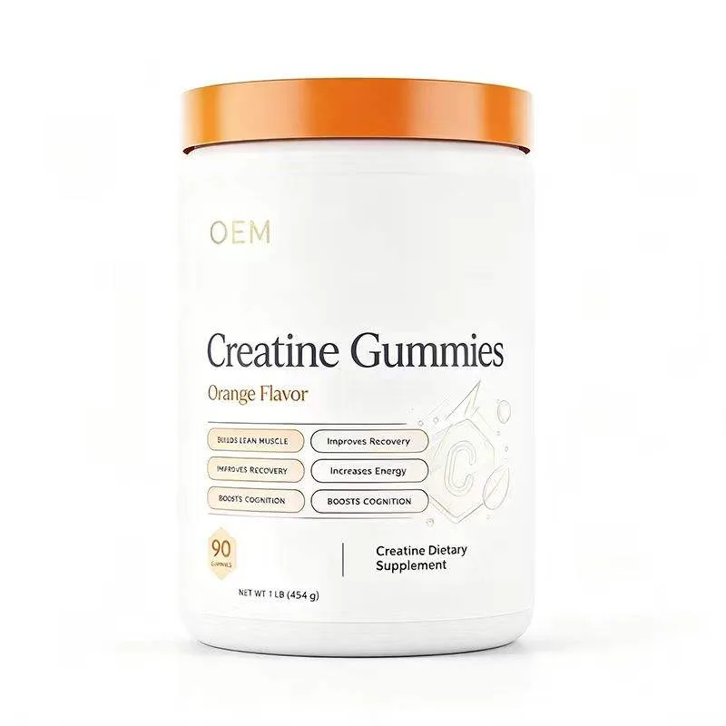 Creatine Gummies Orange Flavor 90 Count OEM Dietary Supplement for Cognitive and Wellness Support