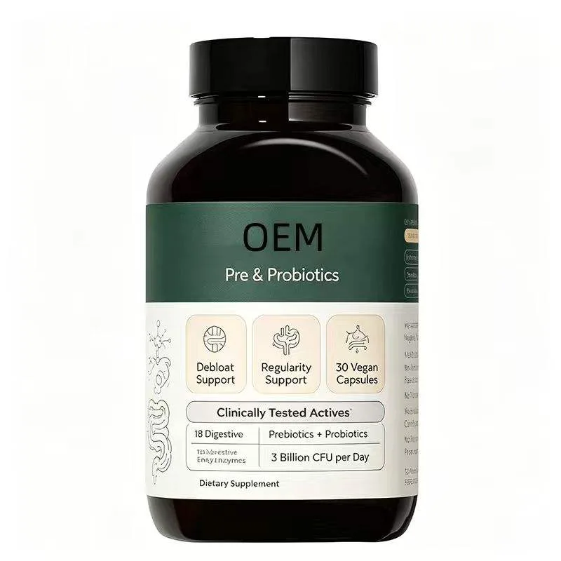 Pre Probiotics 30 Vegan Caps 3B CFU Digestive Enzymes Debloat Regularity OEM Supplement