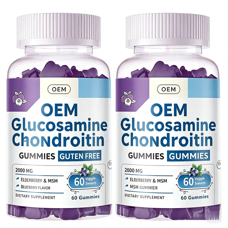 Glucosamine Chondroitin Gummies 2000mg Gluten Free Blueberry Flavor 60 Veggie Gummies Dietary Supplement