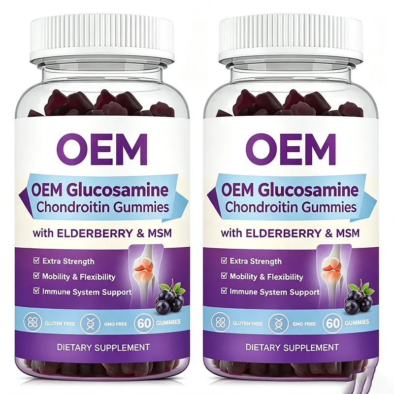 Glucosamine Chondroitin Gummies,Extra Strength,Elderberry,Gluten Free Non GMO,60 Count,Dietary Supplement