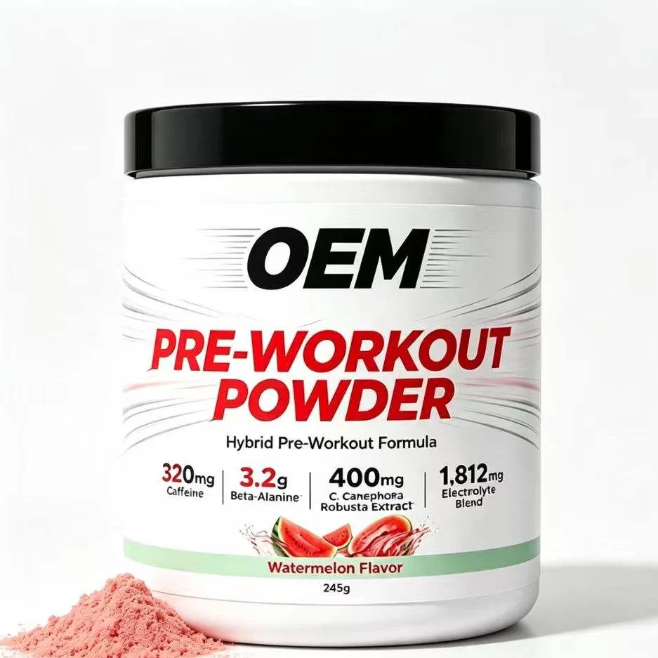 Hybrid Pre Workout Powder,Watermelon Flavor,245g,Caffeine Beta Alanine & Electrolytes,Fitness Dietary Supplement
