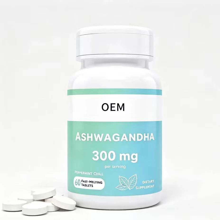 Ashwagandha 300mg Fast Melting Tablets Peppermint Chill Flavor 60 Count OEM Dietary Supplement