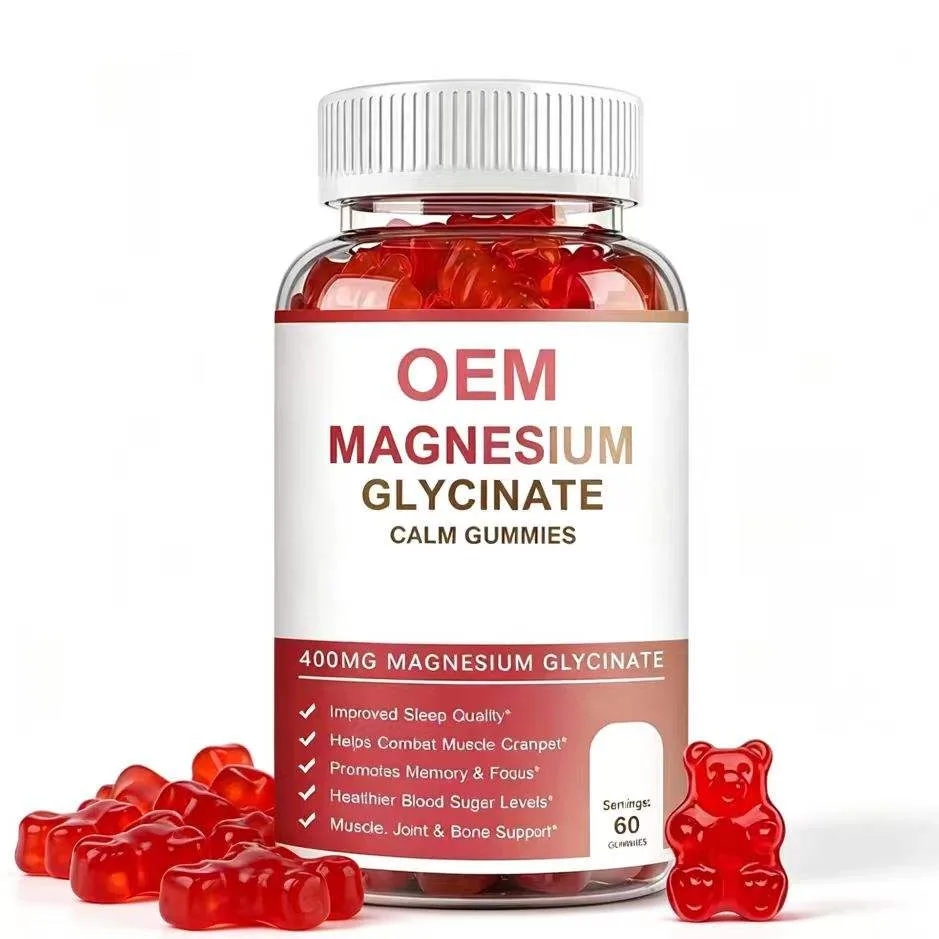 Private Label Magnesium Glycinate Gummies 400mg Bear Shape Gummy Vitamins Custom Formula ODM Service