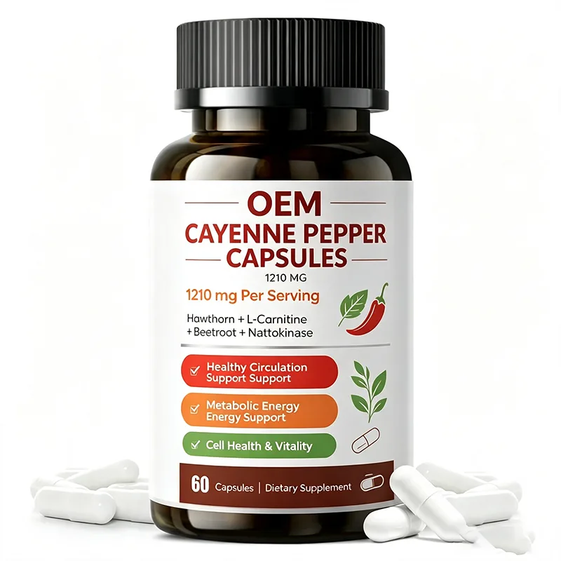 OEM Cayenne Pepper Complex Capsules 1210mg Per Serving 60 Counts Herbal Blend Dietary Supplement