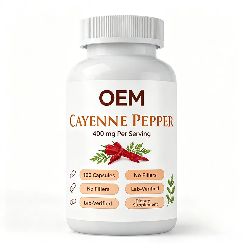 OEM Cayenne Pepper Capsules 400mg Per Serving No Fillers Lab Verified 100 Counts Herbal Supplement