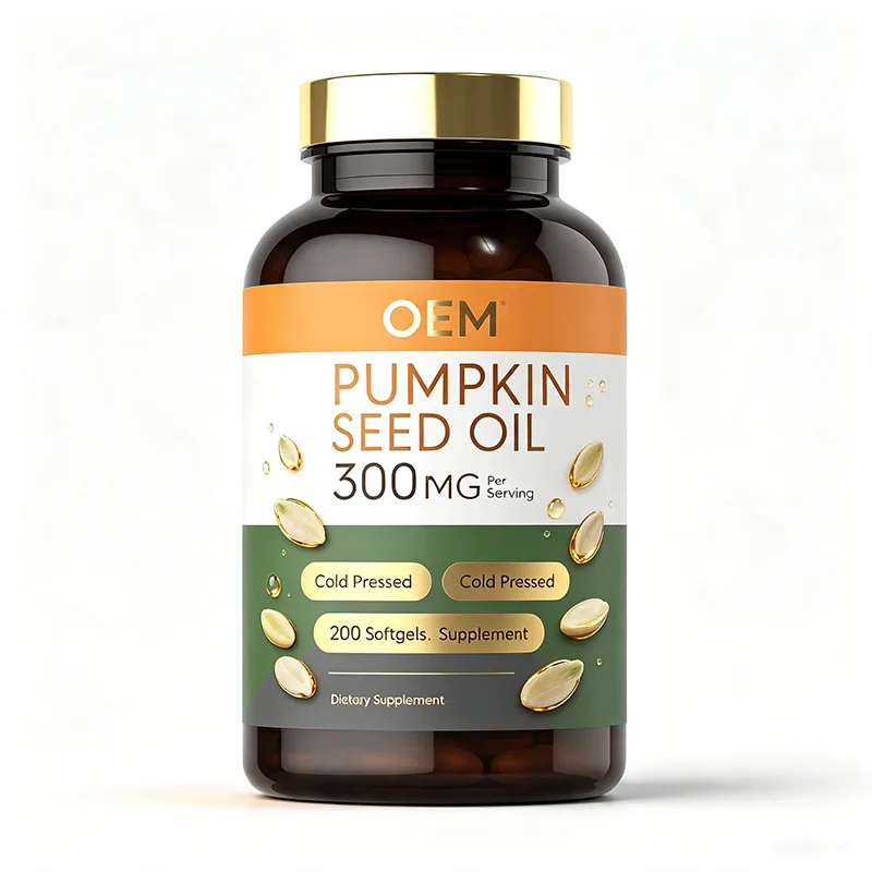 Pumpkin Seed Oil Softgel 300mg Cold Pressed 200 Softgels OEM Private Label Dietary Supplement