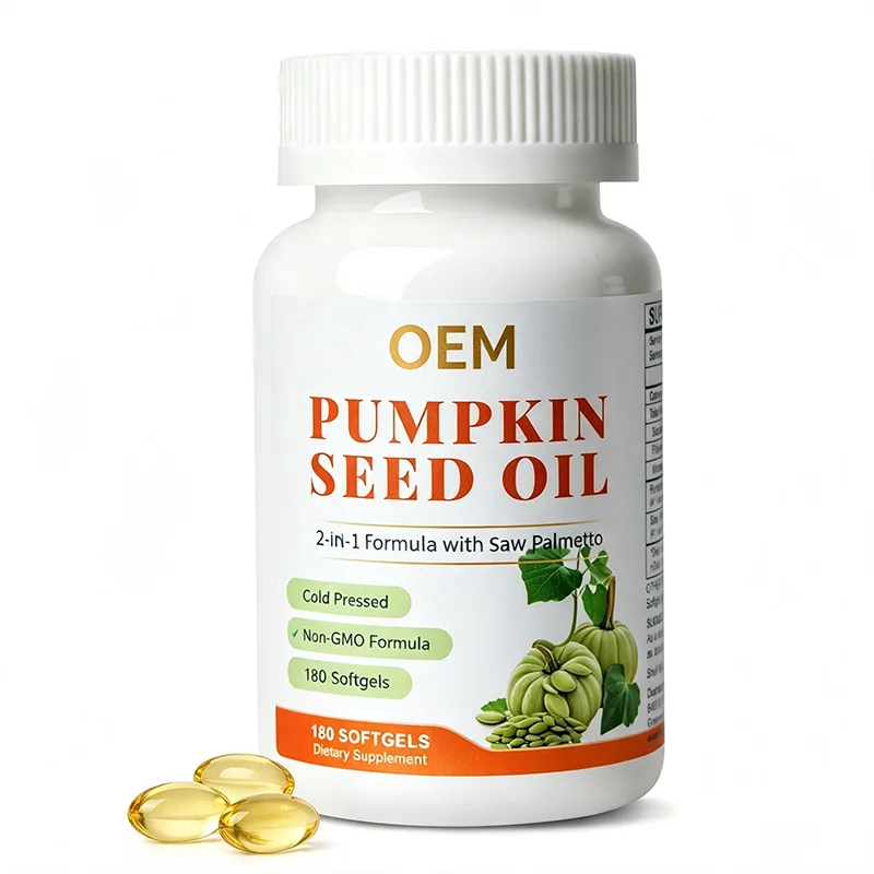 Pumpkin Seed Oil Softgels Saw Palmetto Blend Cold Pressed Non GMO Formula 180 Count Plant Based Dietary Supplement
