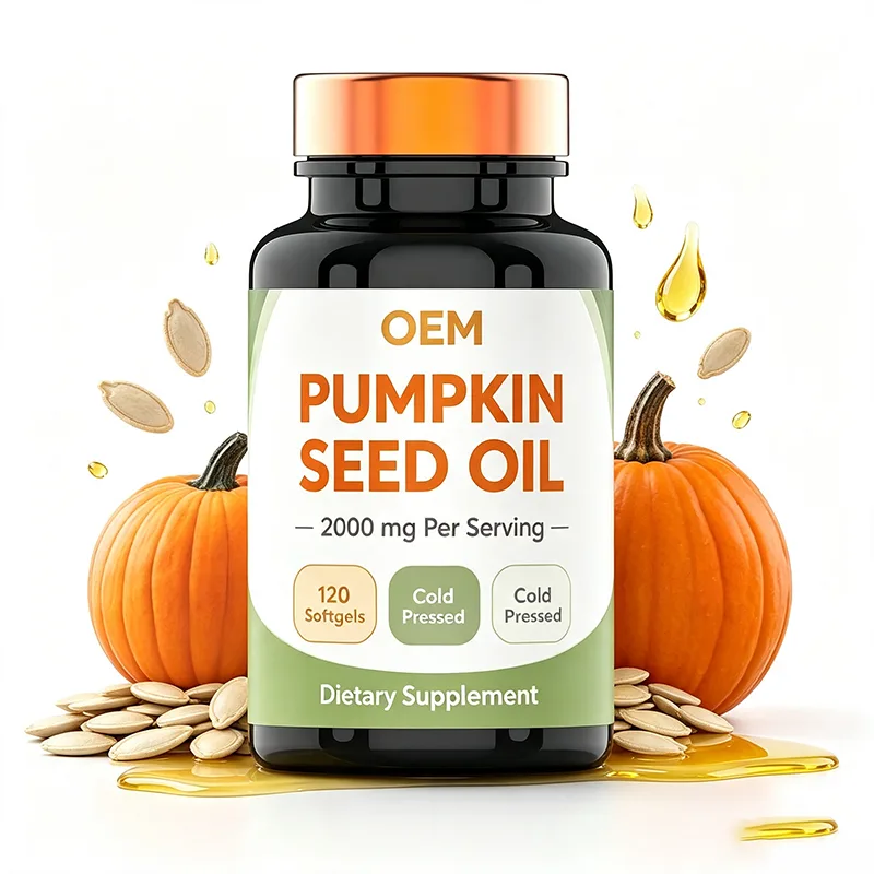 Pumpkin Seed Oil Softgels 2000mg Per Serving Cold Pressed 120 Count OEM Private Label Dietary Supplement