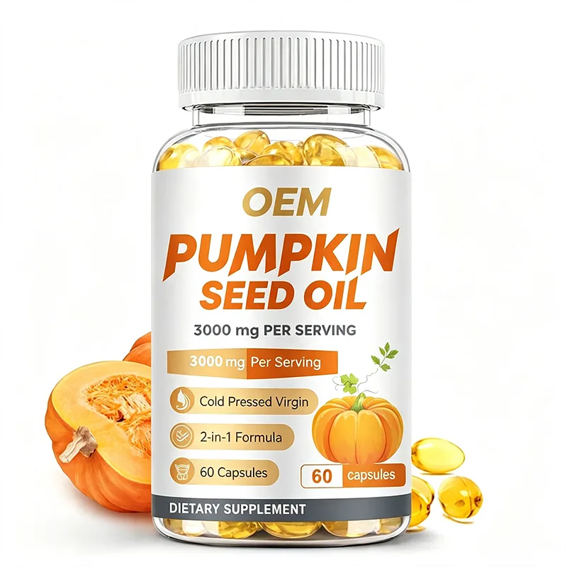 Pumpkin Seed Oil Capsules 3000mg Per Serving Cold Pressed Virgin Formula 60 Count OEM Private Label Dietary Supplement