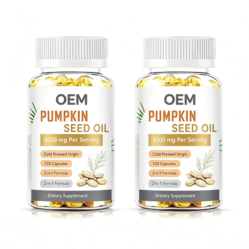 Pumpkin Seed Oil Capsules 3000mg Per Serving Cold Pressed Virgin Formula 120 Count OEM Private Label Dietary Supplement