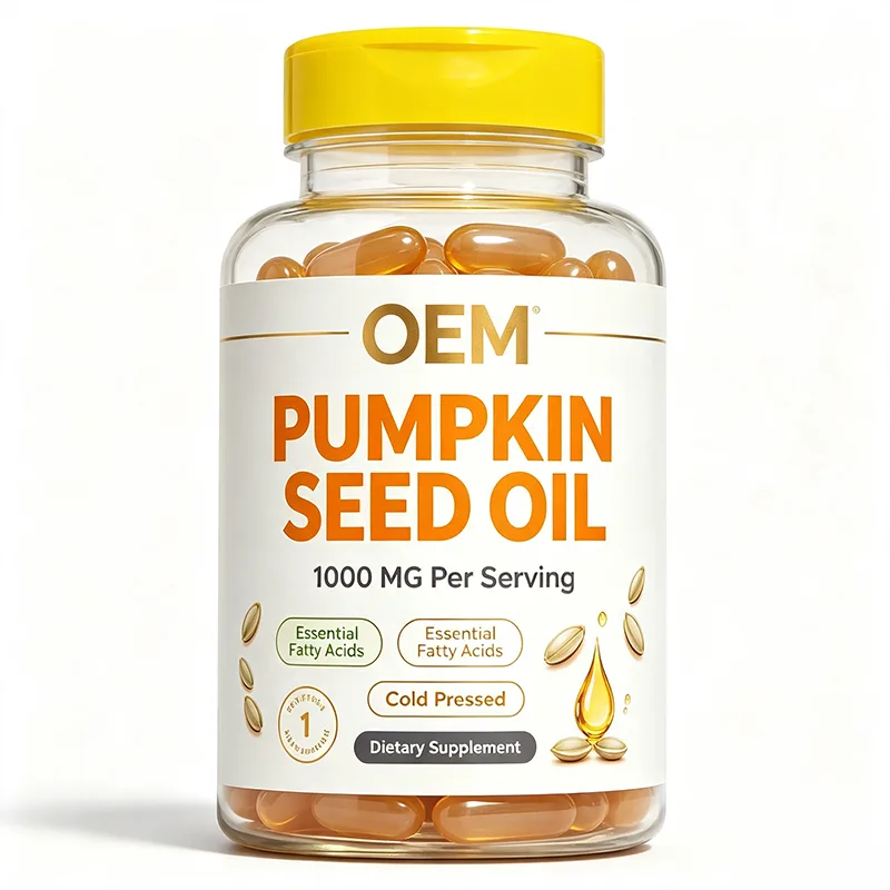 Pumpkin Seed Oil Softgels 1000mg Per Serving Cold Pressed Rich in Essential Fatty Acids OEM Private Label Dietary Supplement