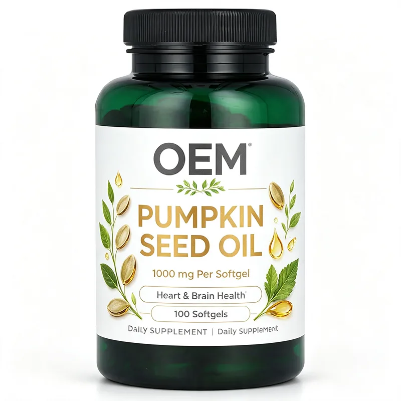 OEM Pumpkin Seed Oil Softgels 1000mg Per Softgel 100 Counts Heart Brain Health Daily Supplement