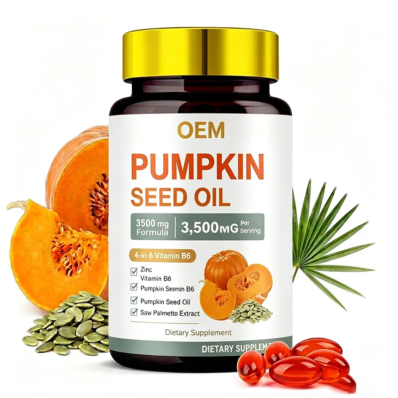 Bulk 4 in 1 Pumpkin Seed Oil Softgels 3500mg Per Serving OEM ODM Custom Label Plant Based Dietary Supplement