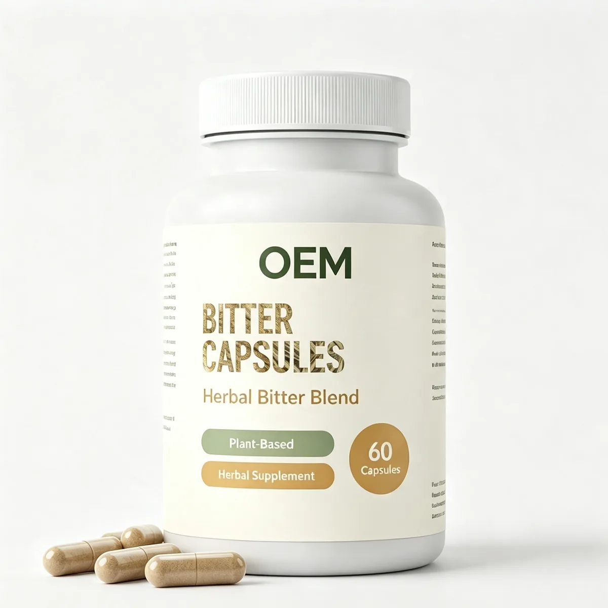 OEM Herbal Bitter Blend Bitter Capsules Plant Based Formula 60 Count Herbal Dietary Supplement Private Label