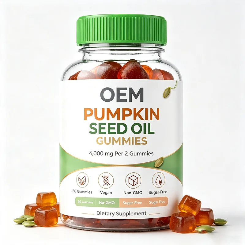 OEM Pumpkin Seed Oil Gummies 4000mg Per 2 Gummies 60 Count Vegan Non GMO Sugar Free Supplement