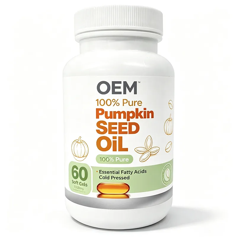 Private Label 100% Pure Cold Pressed Pumpkin Seed Oil Softgels 60pcs Plant Derived Herbal Supplement ODM