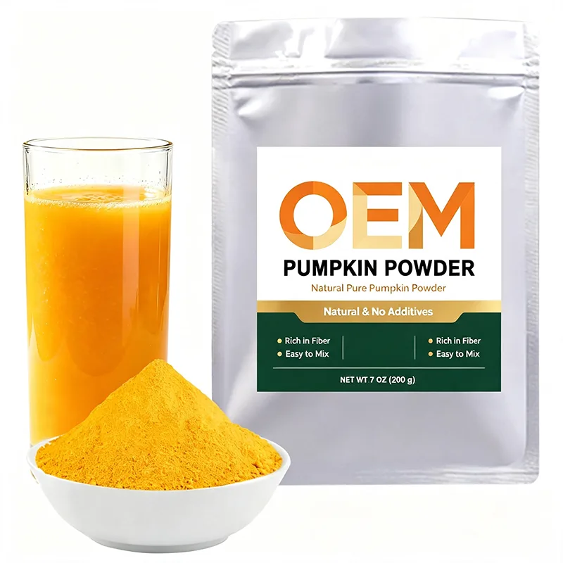 Private Label Pure Pumpkin Powder 7oz 200g Resealable Pouch Natural No Additives Food Grade Powder ODM