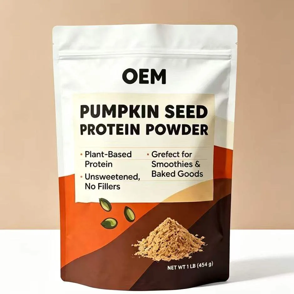 Private Label Pumpkin Seed Protein Powder 1LB 454g Pouch Plant Based Protein Unsweetened No Fillers ODM