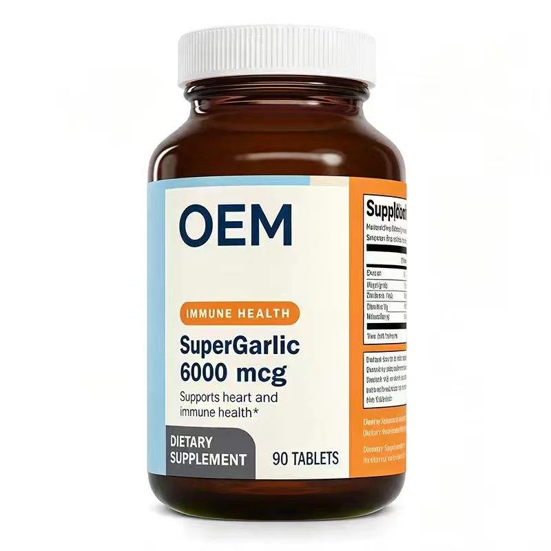 OEM Super Garlic Tablets 6000mcg 90 Count Amber Bottle Herbal Dietary Supplement Private Label