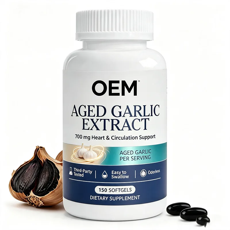 Private Label Aged Garlic Extract Softgels 150pcs 700mg Odorless Herbal Supplement ODM