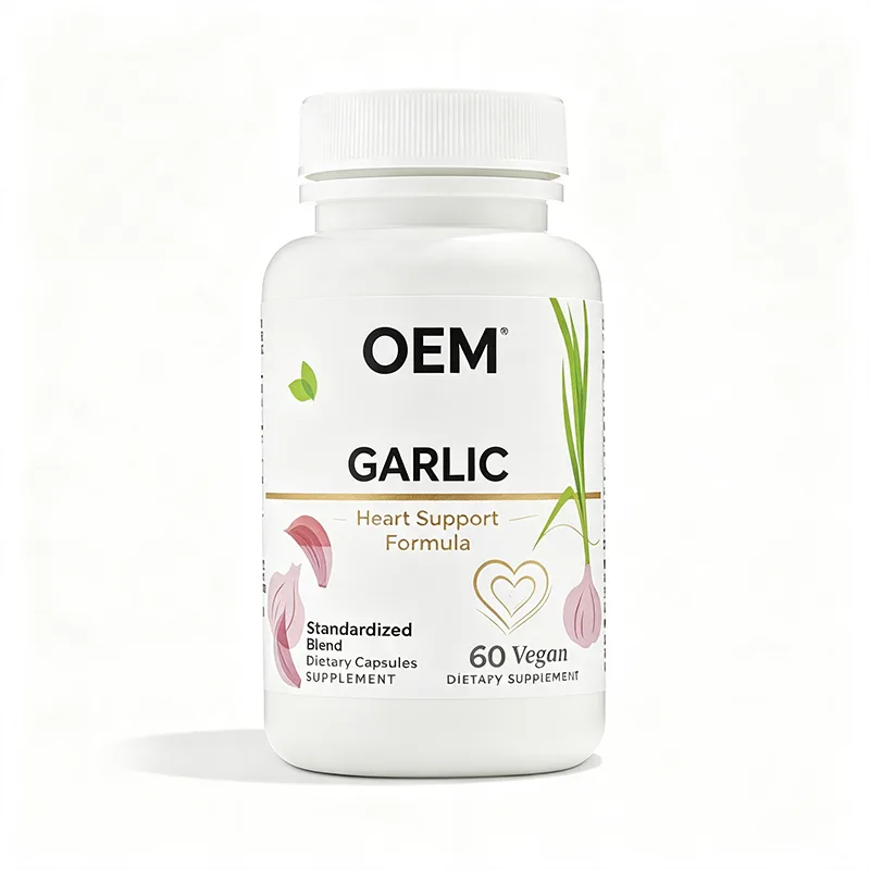 Private Label Garlic Vegan Capsules 60pcs Standardized Herbal Wellness Supplement ODM