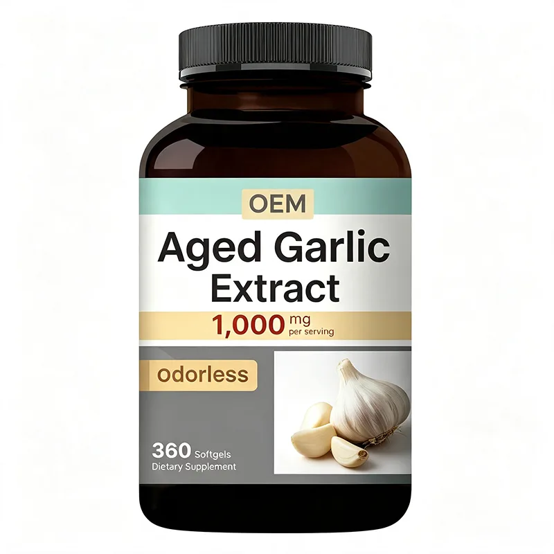 Private Label Aged Garlic Extract Softgels 360pcs 1000mg Odorless Herbal Wellness Supplement ODM