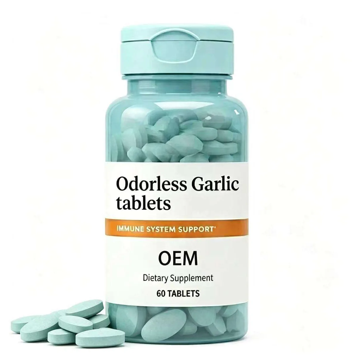 Private Label Odorless Garlic Tablets 60pcs Daily Immune Wellness Supplement ODM