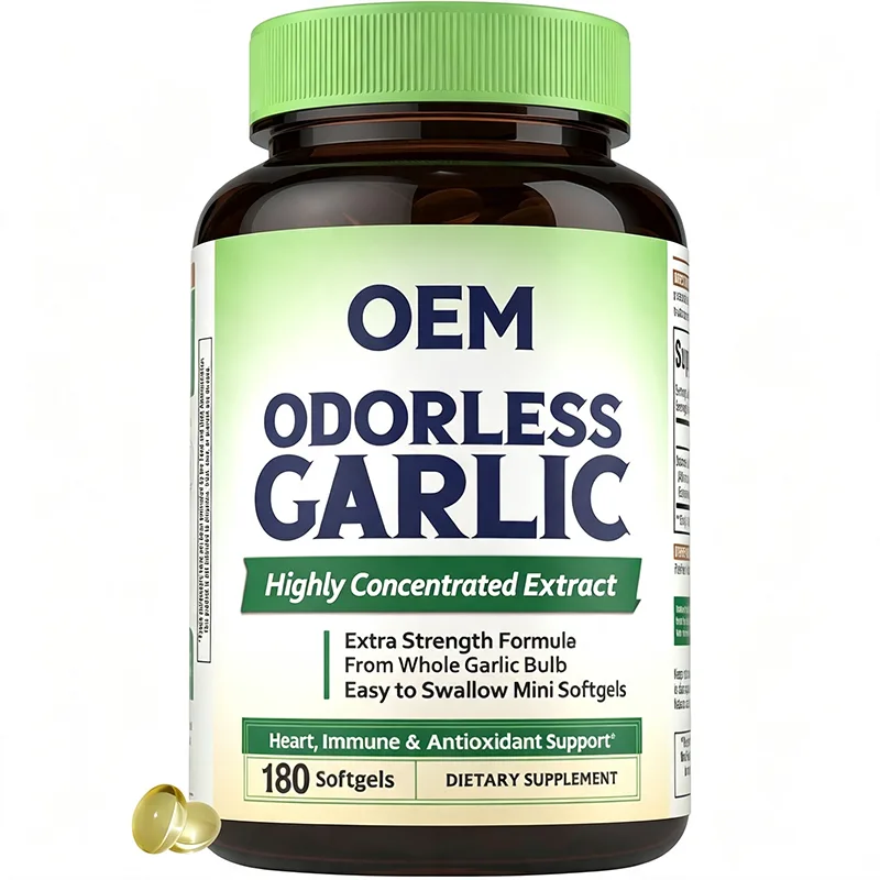 Private Label Odorless Garlic Mini Softgels 180pcs Extra Strength Herbal Supplement ODM
