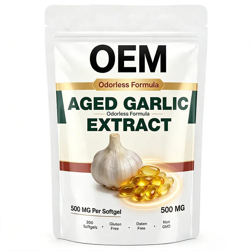 Private Label Odorless Aged Garlic Extract Softgel 500mg Per Serving Non Dairy Bulk Garlic Supplement OEM Service
