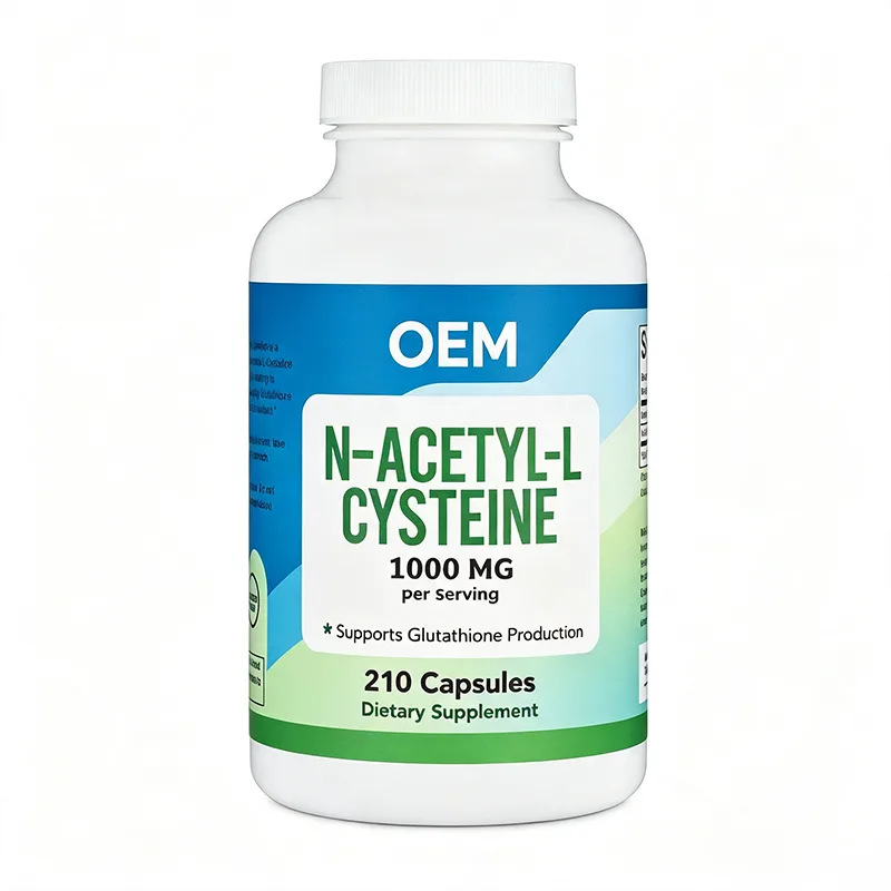 Private Label NAC N Acetyl L Cysteine Capsule 1000mg Per Serving 210 Caps White Bottle Bulk OEM ODM Service